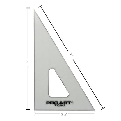 Pro Art 6" Triangle with Ink Edge and Finger Lift, Smoke - color: Smoke, size: 6-inch, 30/60 Degrees