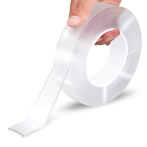 Strong Double Sided Heavy Duty, Nano Double Sided Tape, Waterproof Clear Adhesive Tape, Double Sided Mounting Tape, Removable Wall Tape for Hanging Picture, Poster, Carpet (9.85FT)
