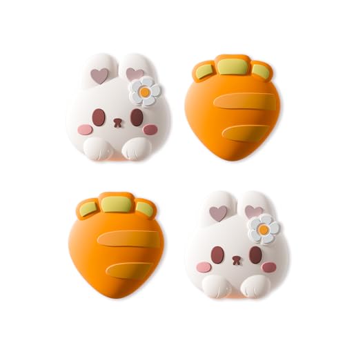 GeekShare 4PCS Thumb Grip Caps for Switch 2, Cute Silicone Joystick Caps Soft Thumbstick Cover Compatible with Switch 2025 - Rabbit & Carrot - color: Rabbit & Carrot