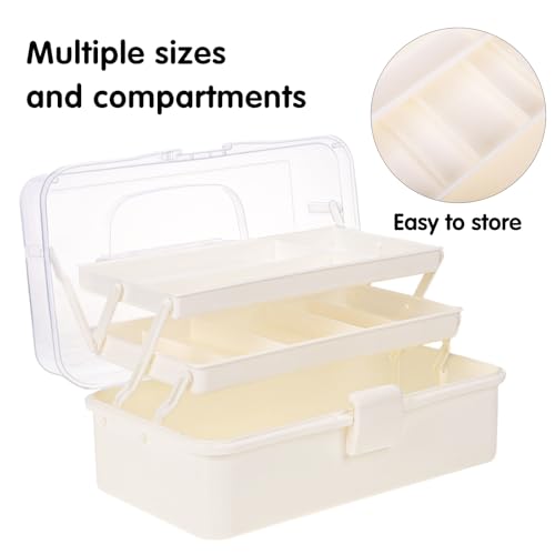 Tackle Box, 3-Layer Craft Sewing Medicine Art Hair Tool Organizer White - color: White