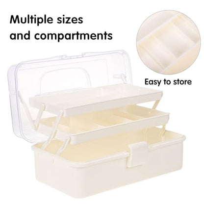 Tackle Box, 3-Layer Craft Sewing Medicine Art Hair Tool Organizer White - color: White