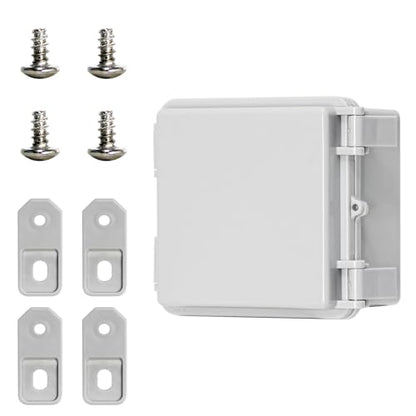 Junction Box - Waterproof Electrical Box ABS Plastic Enclosure Switch Router Project Box Latch Hinged Project Enclosure Gray Cover(4.3"x4.3"x2.9") - color: Grey Cover, size: 4.3"x4.3"x2.9"