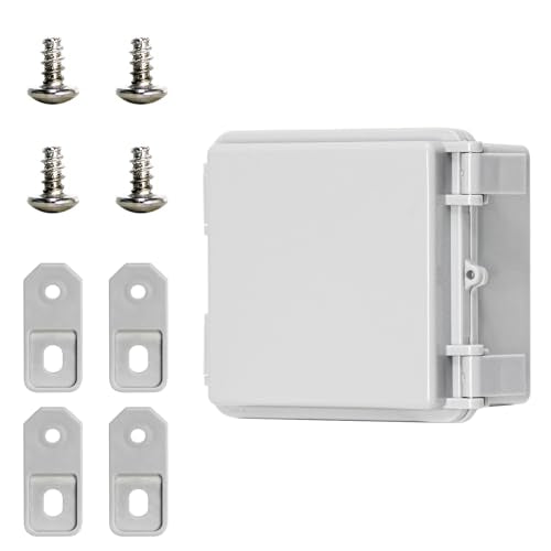 Junction Box - Waterproof Electrical Box ABS Plastic Enclosure Switch Router Project Box Latch Hinged Project Enclosure Gray Cover(4.3"x4.3"x2.9") - color: Grey Cover, size: 4.3"x4.3"x2.9"