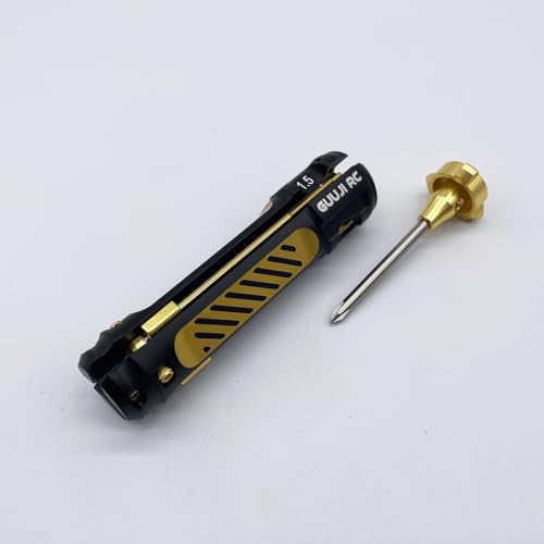 XFLY MODEL 4 in 1 Hex & Phillips Screwdriver Multifunctional Repairing Tool 1.5mm/2.0mm/2.5mm Hexheads RC Tool Kit (Black) - color: Black