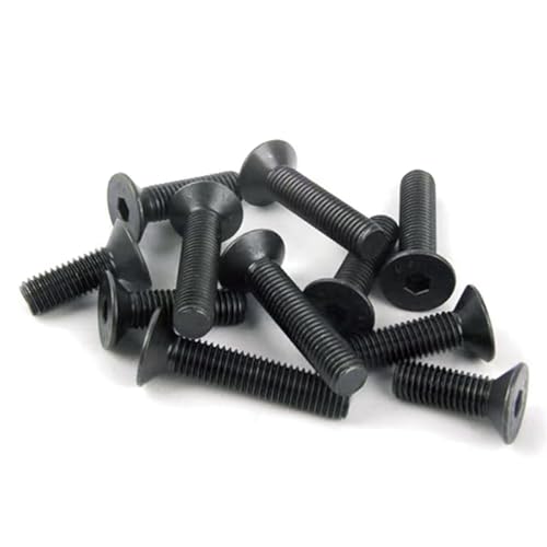 M2-0.4 x 7mm Flat Head Socket Cap Screws, 10.9 Grade Alloy Steel,DIN 7991,Allen Socket Drive, Black Oxide Finish, Machine Thread, Countersunk Bolts,Fully Thread Quantity 100 - size: M2-0.4 x 7mm（100 PCS）