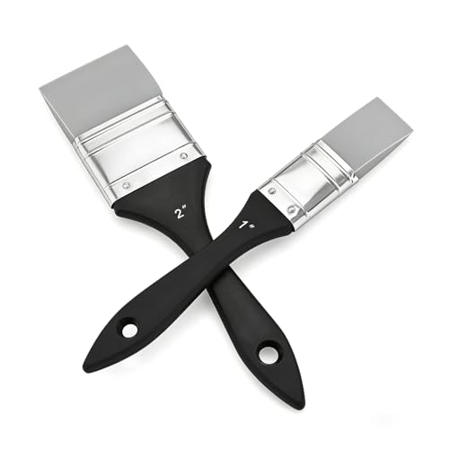 1 Inch & 2 Inch Silicone Paint Brush, Flat Color Shapers for Artist Acrylic - size: 1 inch and 2 inch
