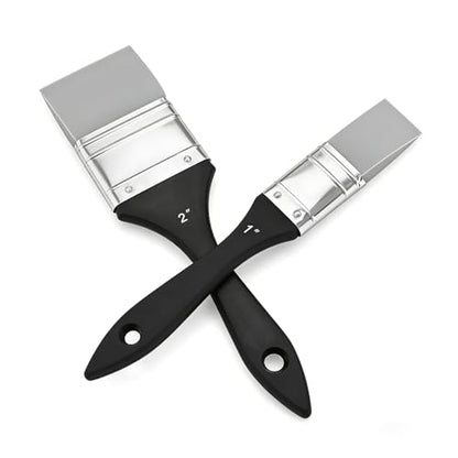 1 Inch & 2 Inch Silicone Paint Brush, Flat Color Shapers for Artist Acrylic - size: 1 inch and 2 inch