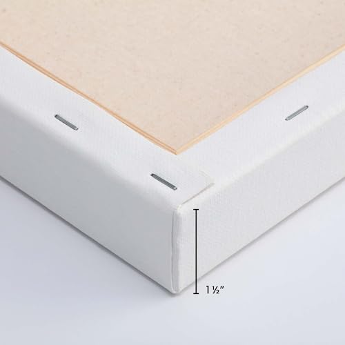 Creative Inspirations Stretched Canvas 4 Pack - 1-1/2" Deep, 14x18, 11oz Sealed & Double-Primed Cotton Canvases, Pine Stretcher Frame, Archival All-Media Primer - Alkyd, Acrylic & Oil Painting - size: 14x18"