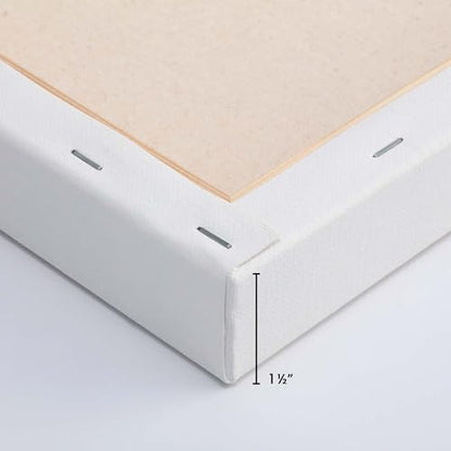 Creative Inspirations Stretched Canvas 4 Pack - 1-1/2" Deep, 14x18, 11oz Sealed & Double-Primed Cotton Canvases, Pine Stretcher Frame, Archival All-Media Primer - Alkyd, Acrylic & Oil Painting - size: 14x18"