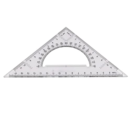 Pack of 2 Transparent Triangle Plastic Ruler Scale Set Square:30/60 Degree & 45/90 Degree Angle Acrylic Architectural Drawing Drafting Tool School Classroom Kids Triangular Rulers