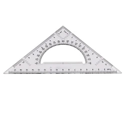 Pack of 2 Transparent Triangle Plastic Ruler Scale Set Square:30/60 Degree & 45/90 Degree Angle Acrylic Architectural Drawing Drafting Tool School Classroom Kids Triangular Rulers