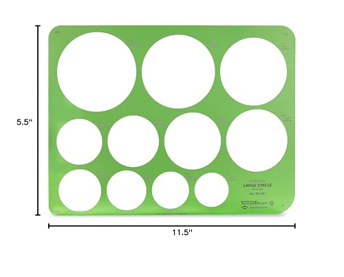 ALVIN, TD1201, Large Circles Guide Template, Drawing and Drafting Tool for Artists, Architects, Design and Drafting, 1.5" to 3.5" Scale - style: Large Circle Template