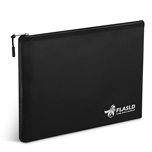 FLASLD Fireproof Document Money Bags, Large Fireproof Wallet Pouch, Safe Bag for Cash, Valuables & Passport, with Silicone Coating & Zipper Closure (Pouch-15x11”) - color: Pouch-15x11”