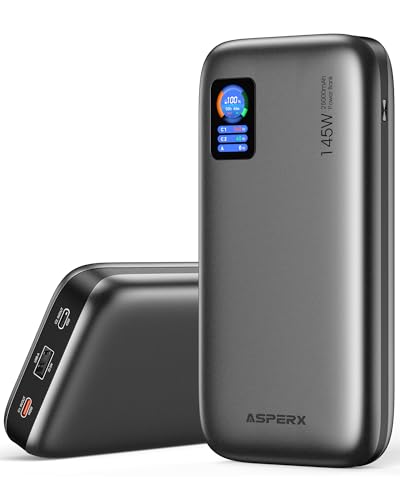 AsperX Laptop Power Bank, 25,000mAh 140W PD 3.1 Fast Charging USB C - color: Deep Grey
