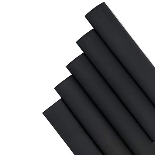 12 Ft 3/4" (Diameter) Dual Wall Black Heat Shrink Tubing 3:1, Each 1 Ft Long, 12 PCS No Wrinkle Electrical Shrink Tube for Wires,Marine Grade Shrink Tube with Adhesive Lined Waterproof - size: 19mm(3/4")-10FT Black