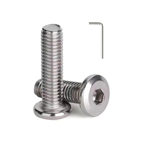 M3 x 8mm (50 Pack) Metric Flat Head Hex Socket Cap Screws Bolts, 304 Stainless Steel 18-8, Hex Drive, Bright Finish, Fully Machine Thread - size: M3 x 8