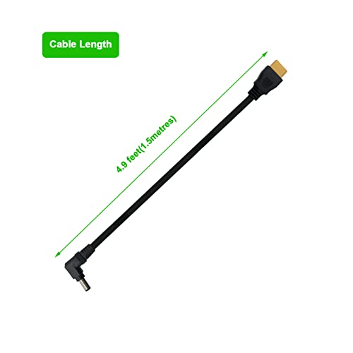 Power Cable XT60 Male Plug for DJI FPV Goggles V2, Fatshark Battery - Right Angle DC 5.5 X 2.5MM, 4.9 ft