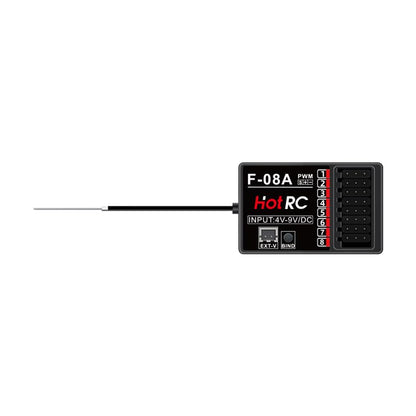 HOTRC CT-8A RC Transmitter and Receiver 8 Channel 2.4ghz Hand Controlled RC Car Boat Tanks Remote Controller Long Distance (Plastic+1RX)