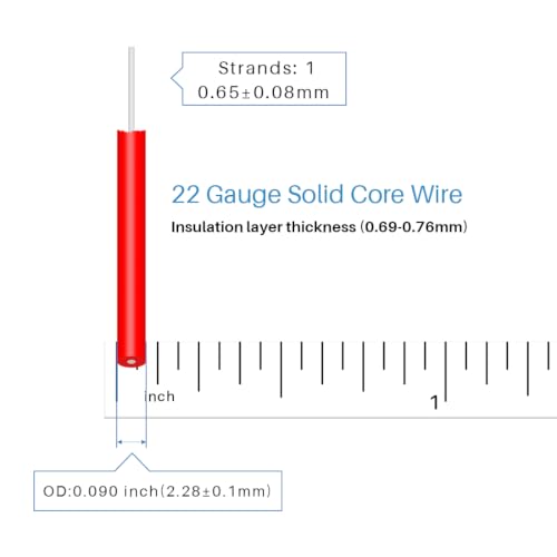 BNTECHGO 22 Gauge PVC Solid Electric Wire Black 100 ft Hookup Wire - color: Black, size: 22 Gauge 100ft