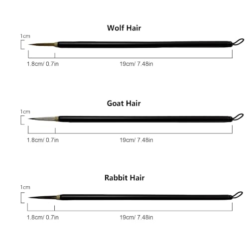 Chinese Painting Brushes Set Flower Bird Line Drawing-3PCS-Small - size: 2CM