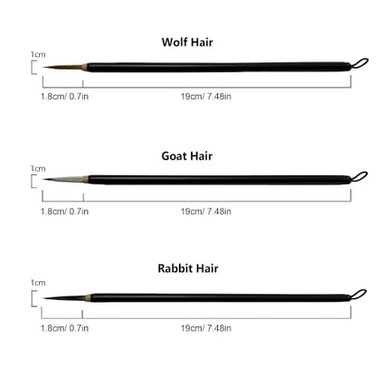 Chinese Painting Brushes Set Flower Bird Line Drawing-3PCS-Small - size: 2CM