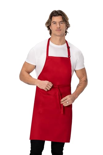 Chef Works Unisex Butcher Apron - color: Red