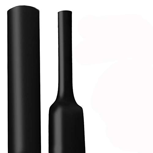 XHF UL Listed 1 Inch (25mm) 3:1 Waterproof Heat Shrink Tubing Marine Grade Wire Cable Adhesive Lined Tube Insulation Seal Against Moisture Corrosion and Air Leakage, 4 Ft Black - color: Black, size: (25.4mm(1"))-4ft