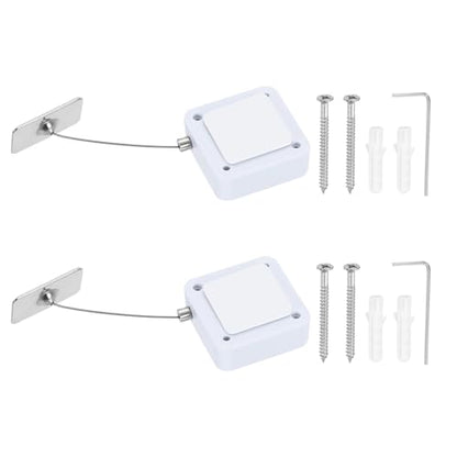 PATIKIL Retractable Remote Control Cable Tether (6.6ft /2M, White)(2 Set) Remote Control Security Lanyard Lock Adjustable Locking Leash with Iron Cap and Screws, Suit for - TVs/Tablets - color: White, size: 6.6 ft