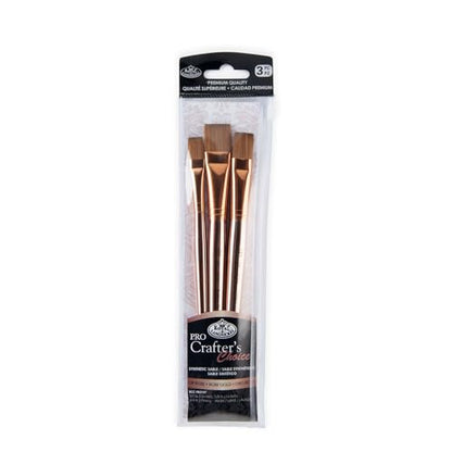 Royal & Langnickel Crafter's Choice Pro Synthetic Sable Wash Craft Brush Set, 3pc - style: Wash