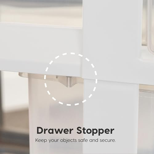 IRIS USA 10-Drawer Rolling Storage Cart, White/Clear - color: White, size: 10 Drawer with Wheels