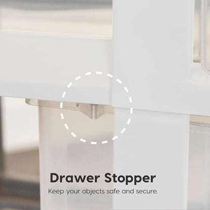 IRIS USA 10-Drawer Rolling Storage Cart, White/Clear - color: White, size: 10 Drawer with Wheels