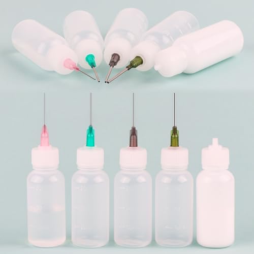 BAOFALI 12PCS 30ml Plastic Squeezable Dropper Bottles with Blunt Needle Tips for Glue, Paint, Craft and Oil Applications - color: 12PCS