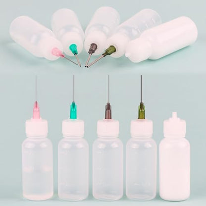 BAOFALI 12PCS 30ml Plastic Squeezable Dropper Bottles with Blunt Needle Tips for Glue, Paint, Craft and Oil Applications - color: 12PCS