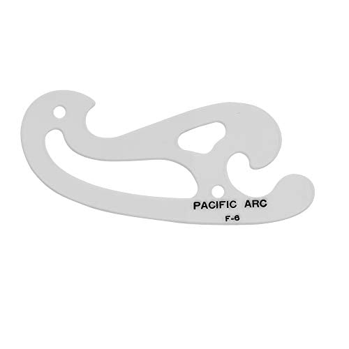 Pacific Arc Professional French Curves, Acrylic, Plain Edge, 5.25 Inches - size: F-6