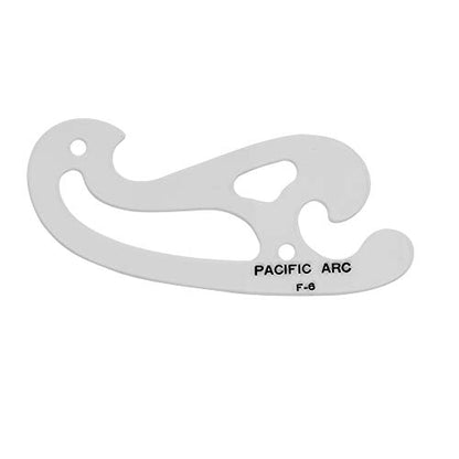 Pacific Arc Professional French Curves, Acrylic, Plain Edge, 5.25 Inches - size: F-6