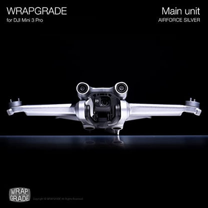 WRAPGRADE Skin Stickers Compatible with DJI Mini 3 Pro | Main Unit (Airforce Silver) - color: Airforce Silver