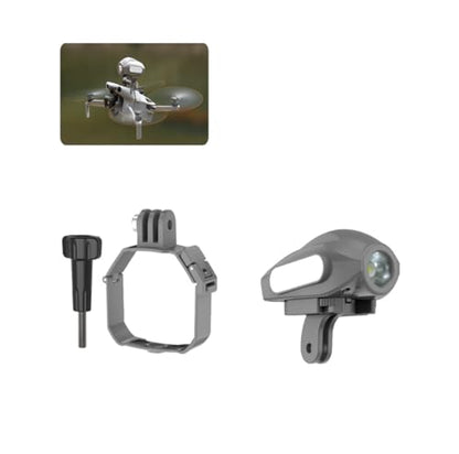 Action Camera Mount Holder + Strobe Light Searchlight for DJI Mini 5 Pro, Drone Gimbal Top Mount Kit Extension Bracket with 1/4" Screw Adapter (Mounting Bracket + Searchlight Bundle) - color: Mounting Bracket + Searchlight Bundle