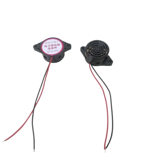 DC 3-24V Electronic Buzzer Alarm Sounder Continuous Beep 4Pcs (Black) SFM-27-I