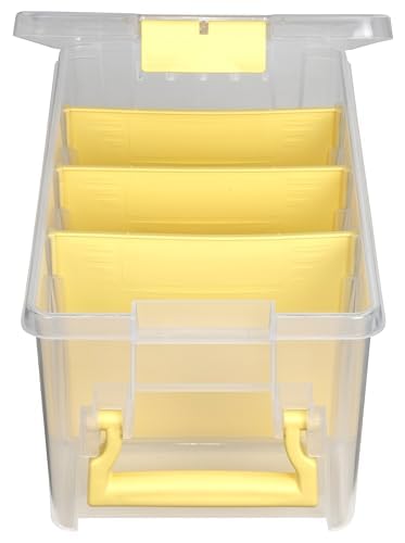 ArtBin 6925JY Semi Satchel with Yellow Accents Storage Container, Clear (Pack of 4) - color: Yellow, size: Pack of 4