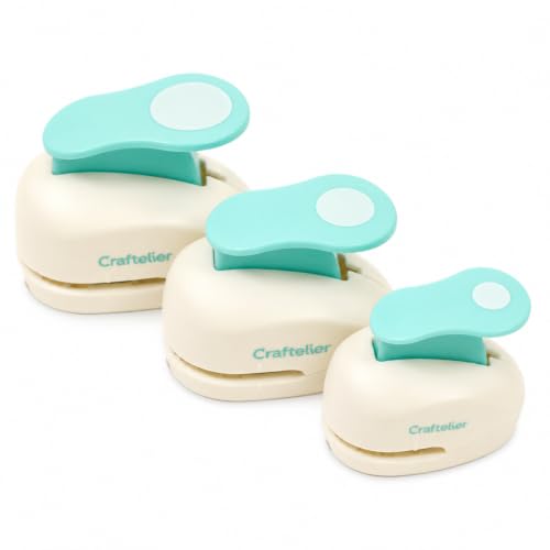 Craftelier - Circle Punches Set of 3, Diameters 3/8”, 5/8”, 1”