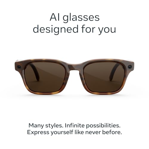 Meta Glasses, Adventurer AI Glasses - color: Classic Tortoise/Brown Lenses, size: Large