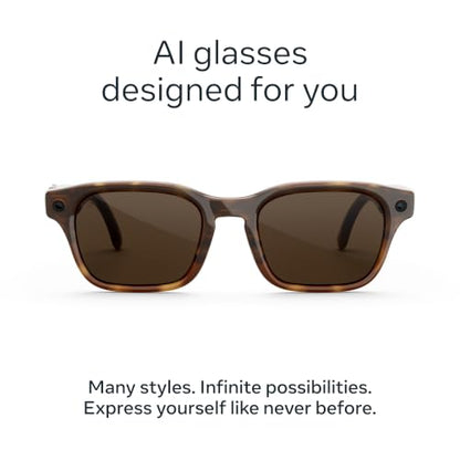 Meta Glasses, Adventurer AI Glasses - color: Classic Tortoise/Brown Lenses, size: Large