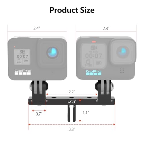 HSU Aluminum Dual Twin Mount, 1/4”-20 Cold Shoe Mount Adapter - color: Ordinary