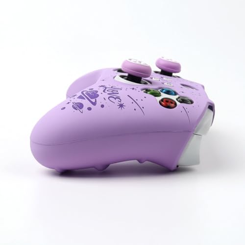 Moonlit Cats with a Loving Heart Controller Skin Compatible with Xbox Series X Wireless Controller, RALAN Protector Case， Customised Thumb Grips Cap - color: MCats Purple