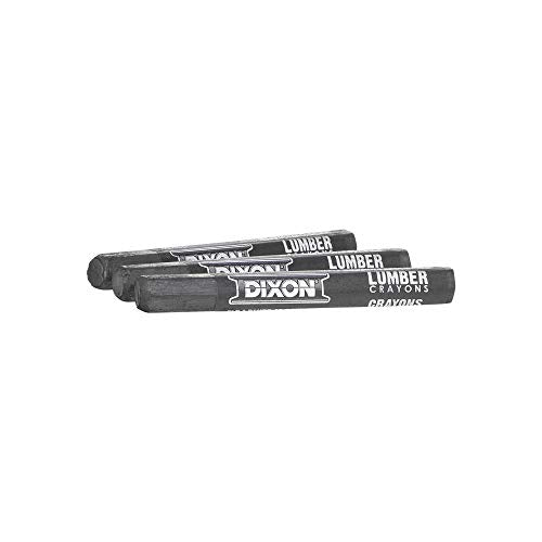 Dixon Industrial Lumber Marking Crayons, Soft Graphite, 4-1/2 x 1/2" Hex, Pack of 12 (36512)