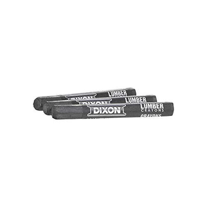 Dixon Industrial Lumber Marking Crayons, Soft Graphite, 4-1/2 x 1/2" Hex, Pack of 12 (36512)