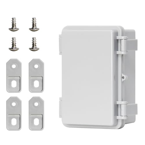 Outdoor Electrical Box Plastic Junction Box,Durable DIY Enclosure for Wiring Connections and Protection Wall Brackets for Power Project (5.3"x3.4"x2.7") - color: Grey Cover, size: 5.3"x3.4"x2.7"