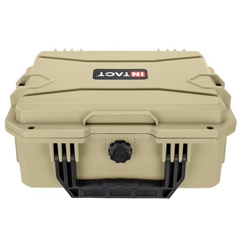 Eylar 13.8" Intact Series Compact Hard Camera Case, Lightweight and Durable Stacker Design with Foam - color: Tan