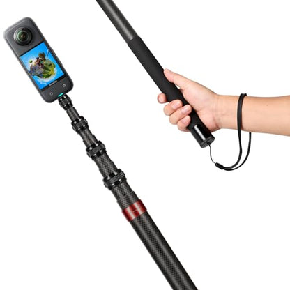 3m Invisible Carbon Fiber Selfie Stick for Insta360 X5/X4(Red) - color: Red