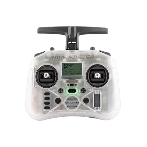 SPARKHOBBY RadioMaster Pocket Remote Control Left 2.4GHz ELRS FCC with Hall Gimbal Transmitter for RC Fixed-Wing Boat Drones (White Left Strap RX) - style: White Left Strap RX